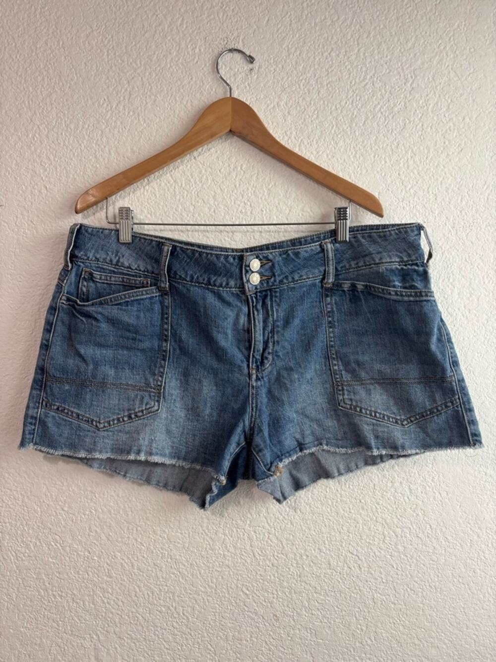 Anthropologie Pilcro Blue Denim Women's Cutoff Shorts 32